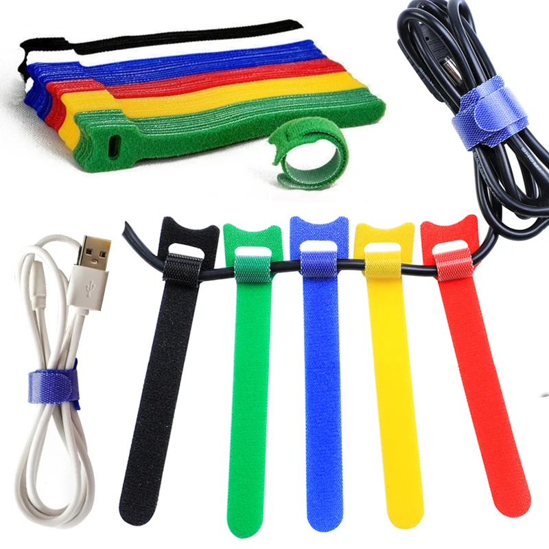

T-type Velcros Releasable Cable Ties Hook and loop fastener Tape Nylon velcros Cable Ties velcros Strap T-type Cable Tie Wire
