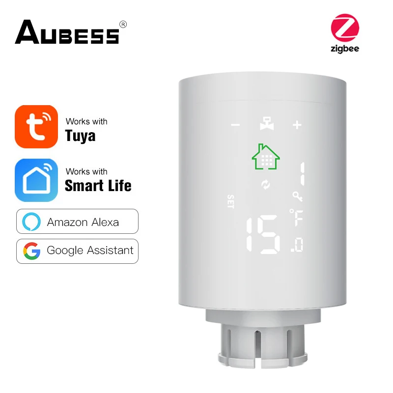 

Aubess новая версия Tuya ZigBee3.0 Новый мини смарт-радиатор привод программируемый термостат нагреватель температура голосовой контроллер