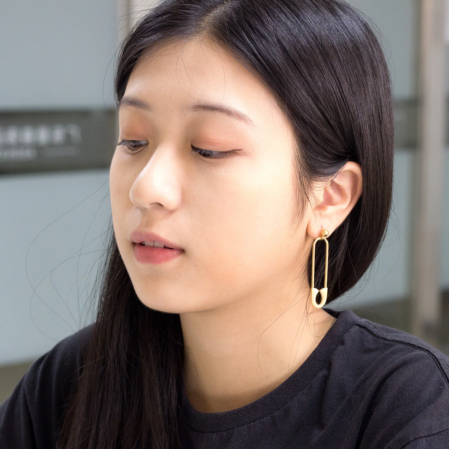 

LUXUSTEEL Gold Color Long Buttons With Bead Stainless Steel Drop Earrings 2020 Women Earring Fashion Jewelry Party Dropshiping