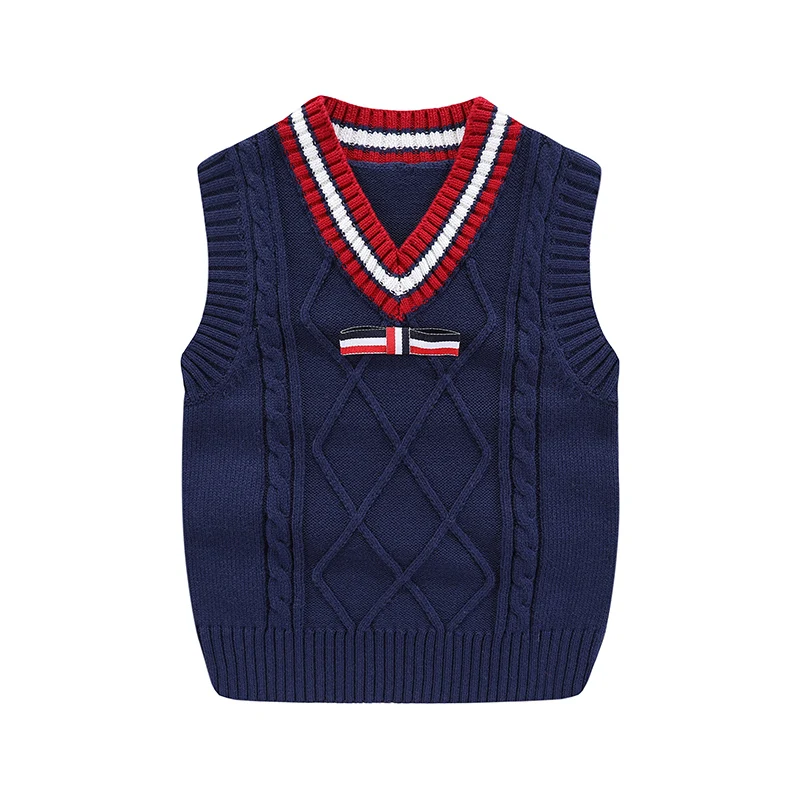 Одежда для маленьких мальчиков Свитера Жилетка с v-образным вырезом Хлопковые