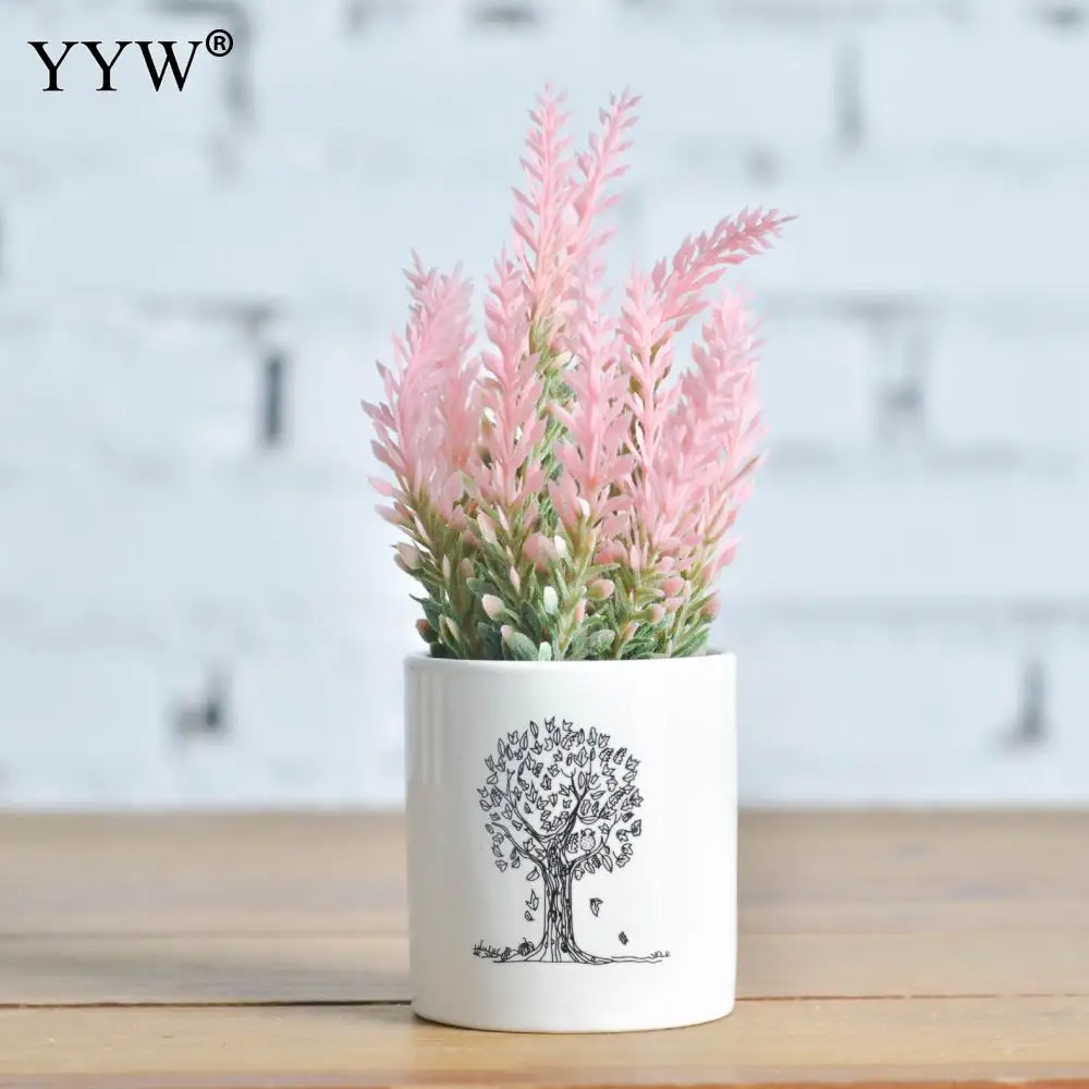 Искусственные цветы лаванды в горшке бонсай искусственные пластиковые для