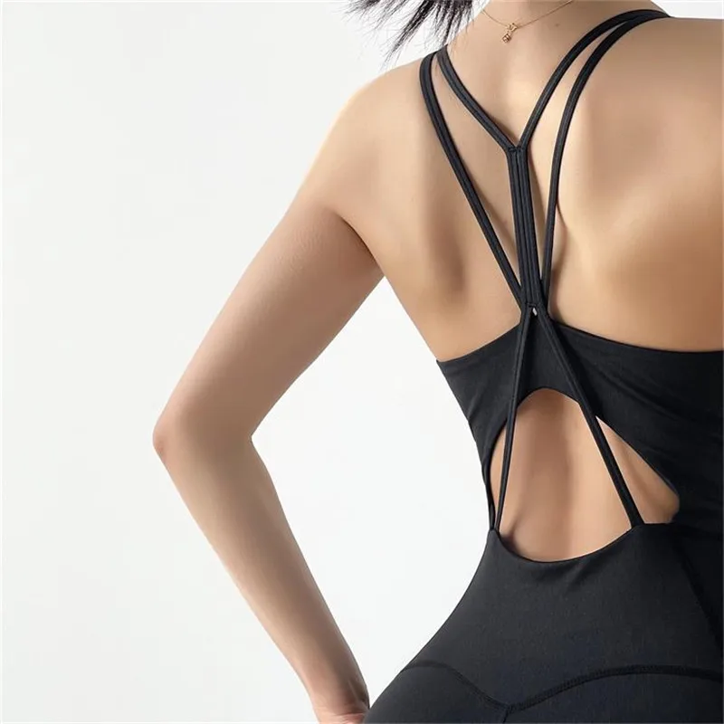 

Women Sport Jumpsuit Casual Fitness Sporty Sleeveless Active Wear Outfit Solid Stretchy Jumper Gym Wear