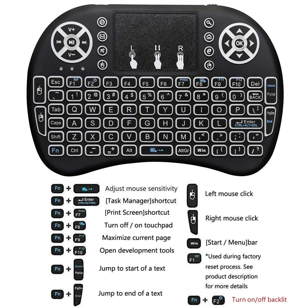 Портативный беспроводной мини-пульт дистанционного управления Kayboard 2 4G с
