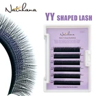 NATUHANA YY-shape автоматическое наращивание ресниц Y Style норковые накладные ресницы готовые объемные вееры цветущие Y ресницы