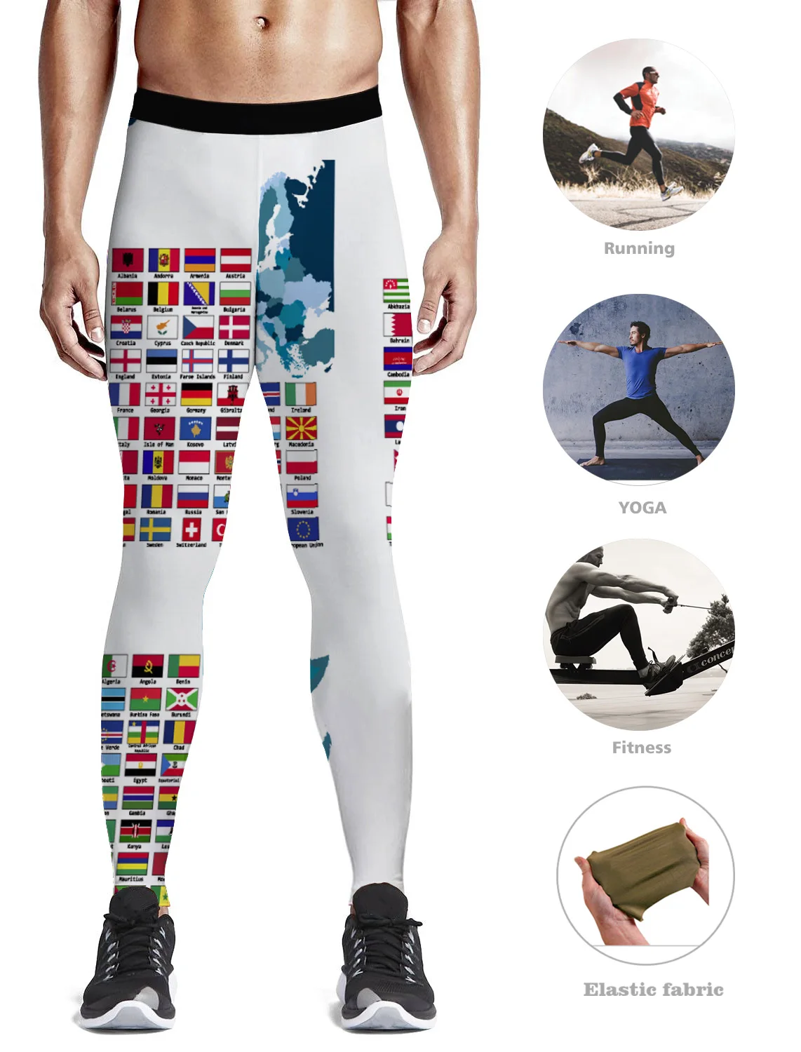 Флаг мира брюки для мужчин День Независимости животик контроль высокой талией