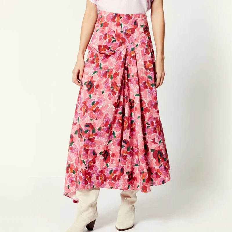

2021 Summer Woman Long Print Skirts