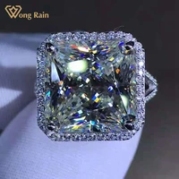 wong rain 925 sterling silver 8 ct princess cut d created moissanite diamonds engagement women ring customized ring fine jewelry