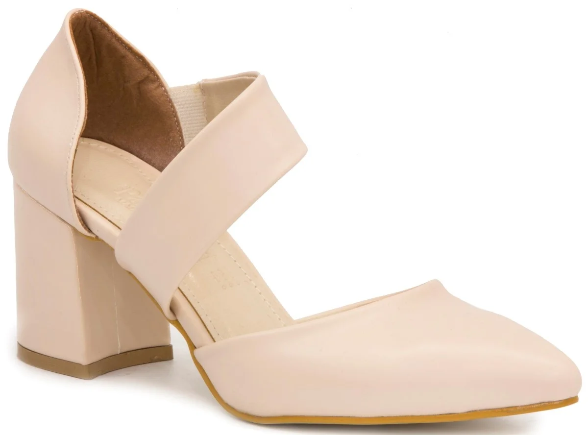 

Gedikpasalı 1001 Beige 2021 Summer Season Women Shoes Party Classic Daily Use Dress Heels Office Lift Banded Elegant Pumps