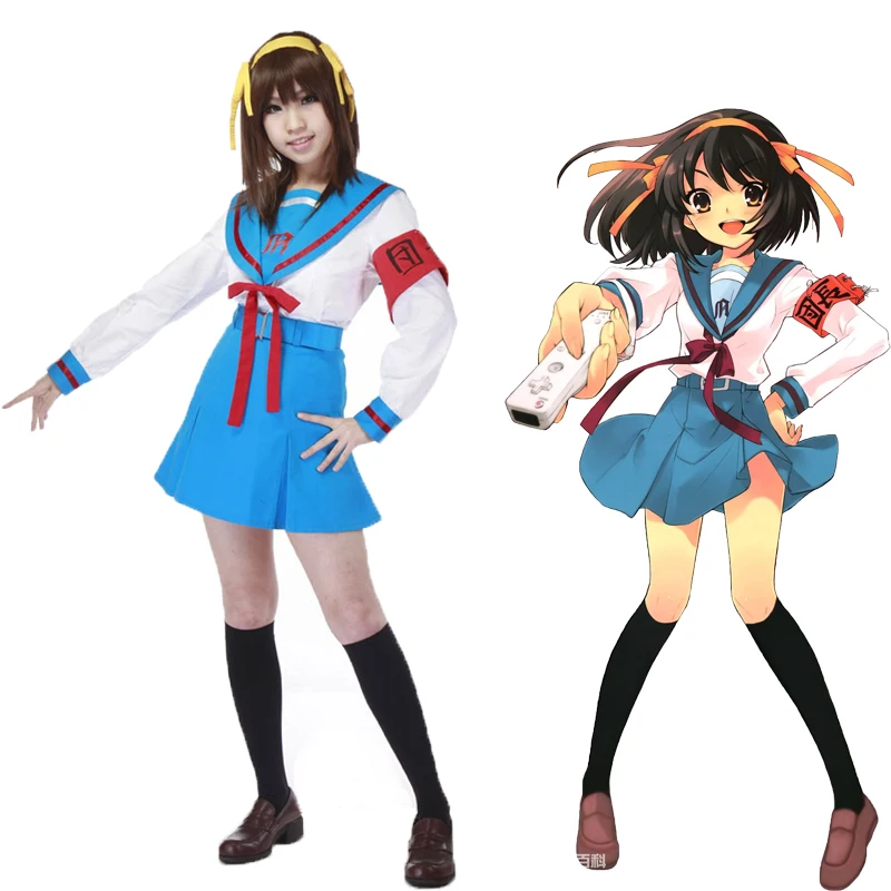 

The Melancholy Of Suzumiya Haruhi No Yuuutsu Cosplay Sailor Suit Student School Uniforms Women Set Halloween Masquerade Costumes