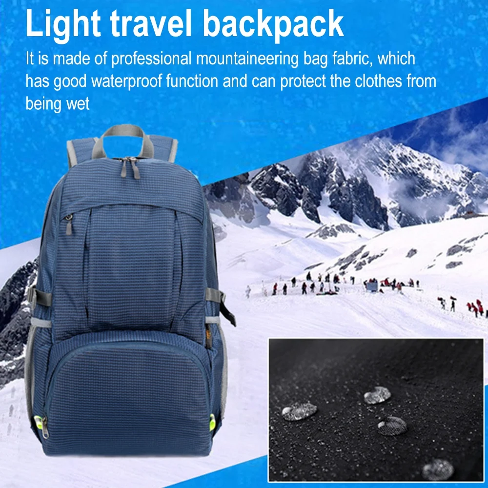 

Nylon Foldable Outdoor Backpack Travel Bag Large Capacity Hiking Camping Waterproof Lightweight Bag