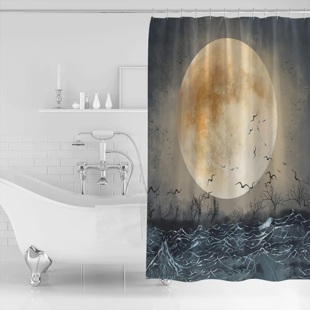 Занавеска для душа полная луна на море | Дом и сад