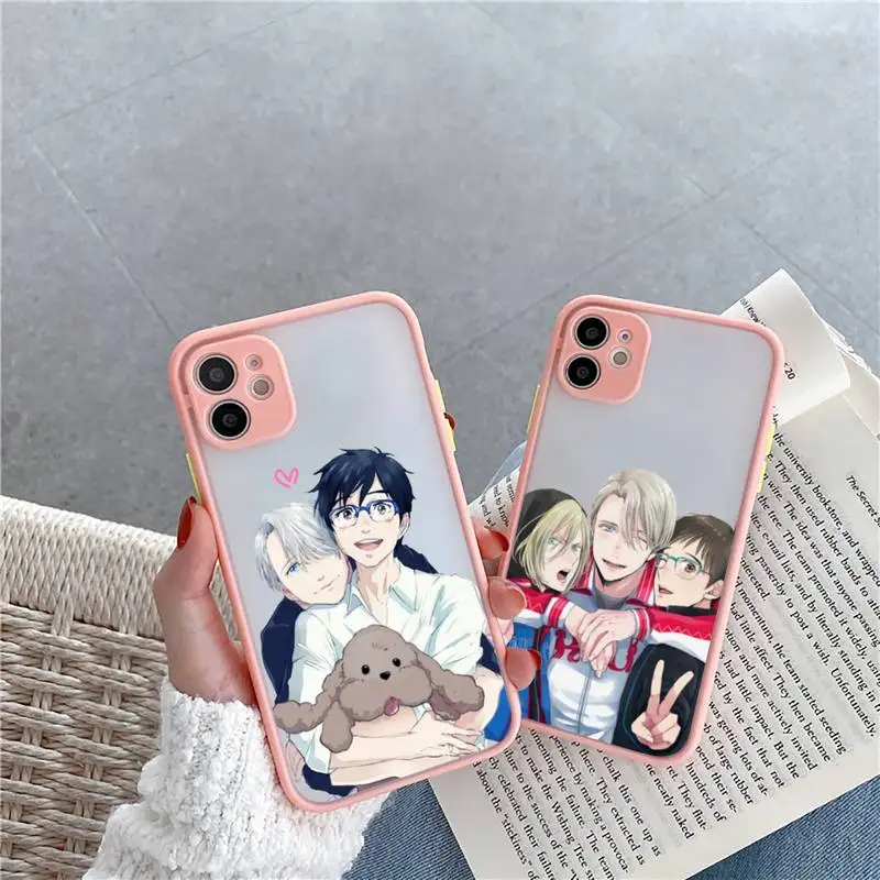 

Hot Yuri on Ice anime Phone Case Matte Transparent for iPhone 7 8 11 12 s mini pro X XS XR MAX Plus cover funda