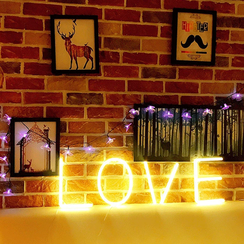 

Неоновая светодиодсветодиодный лампа-трубка, креативное украшение для свадебной вечеринки с 26 буквами, неоновая лампа для Дня Святого Вале...