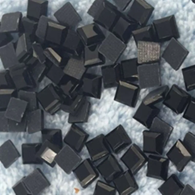4*4mm Black Hot Fix Rhinestone Flatback Square Beads Flat back Crystal Iron-on For Women Clothes Dress Bags Accessories | Дом и сад