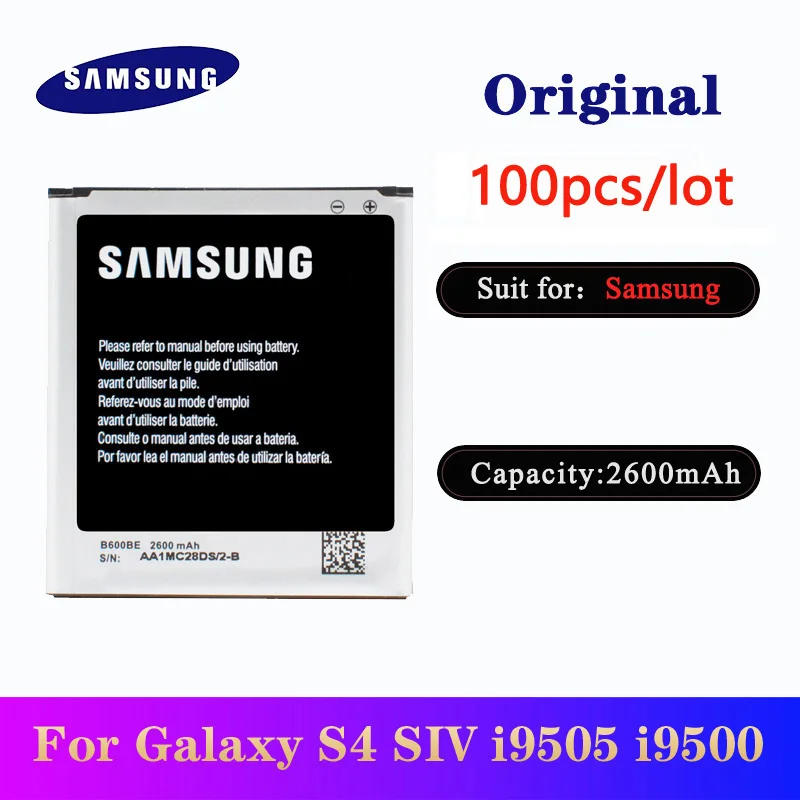 

100pcs/lot Original Battery B600BE For Samsung Galaxy I9500 I9502 I9295 I337 I545 I9508 I959 NFC Phone replacement Batteria