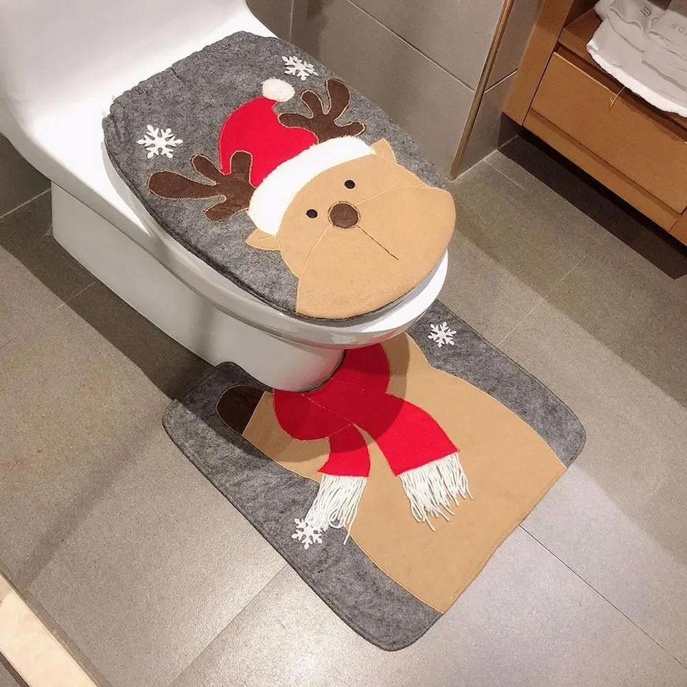 

Christmas Creative Toilet Cover Bathroom Decoration Accessories Dust-proof And Non-slip