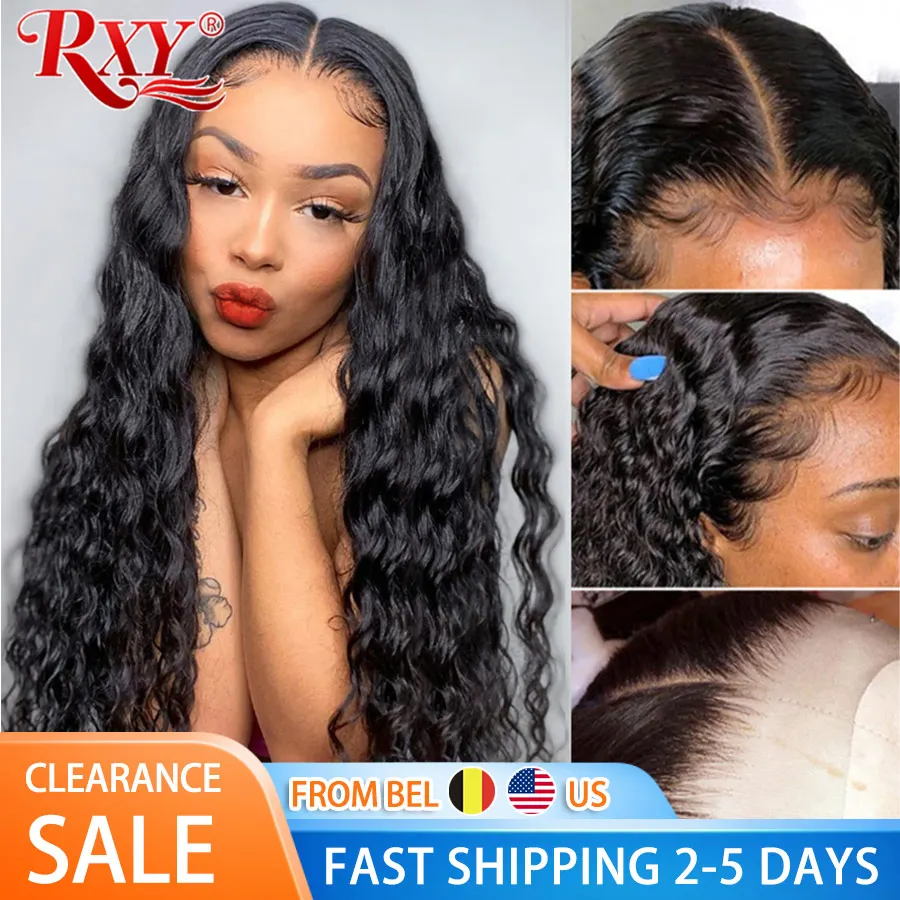 Парик из натуральных волнистых волос фронтальный передний парик HD кружева