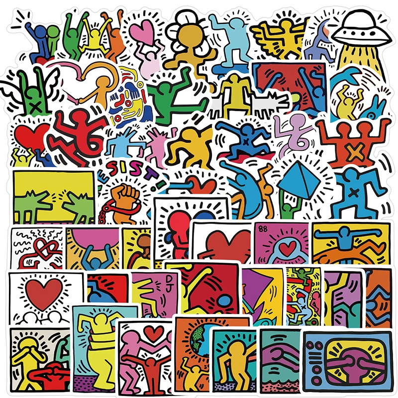 10/30/50Pcs Keith Funny Cartoon Graffiti Sticker Waterproof Fridge Guitar Laptop Motorcycle Skateboard Joke Decal Classic Toy - купить по