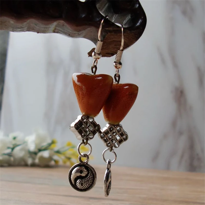 Висячие серьги женские модные украшения подвеска для ушей длинные керамические