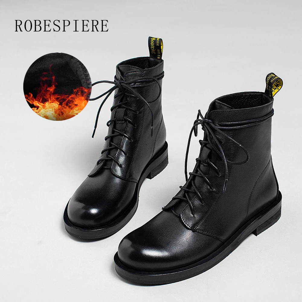 Женские ботильоны на толстой плюшевой подкладке ROBESPIERE зимние водонепроницаемые