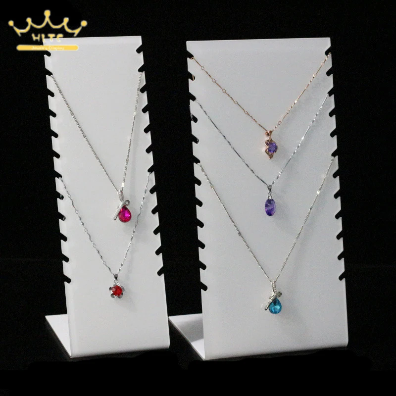 

8-12 Necklace Pendant Display Rack L-shaped Acrylic Jewelry Display Rack