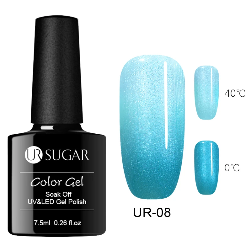 Pearl Shell 8 Ur Sugar Радужный термо меняющий Цвет Гель-лак для ногтей голографический лак для ногтей с блеском температура замачивается УФ-Гель-лак 7,5 мл дизайн ногтей - Цвет: Pearl Shell 8