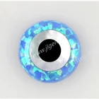 (10 шт.лот) Бесплатная доставка горячая распродажа 10 мм синтетический OP06 светильник синего цвета на плоской подошве; Круглый зловещий глаз опал кулон ожерелье