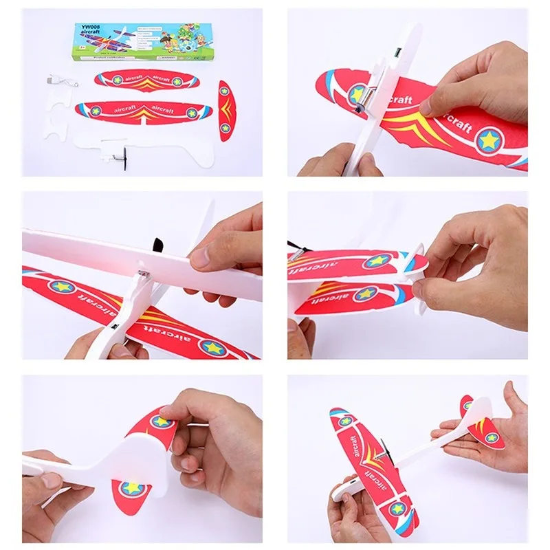 

Luminescence Electric foam glider charging swirling throwing Toy plane children's toys Christmas gift hot sale