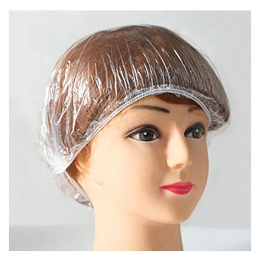 100 шт одноразовые пластиковые колпачки для душа водонепроницаемые прозрачные