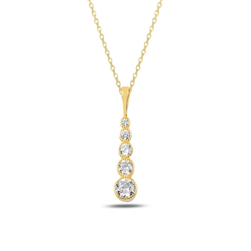 

Silverlina Silver Zircon Stone Necklace