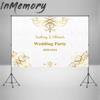 photography backdrops gold and white personalized customize background for bridal wedding party photo studio booth props