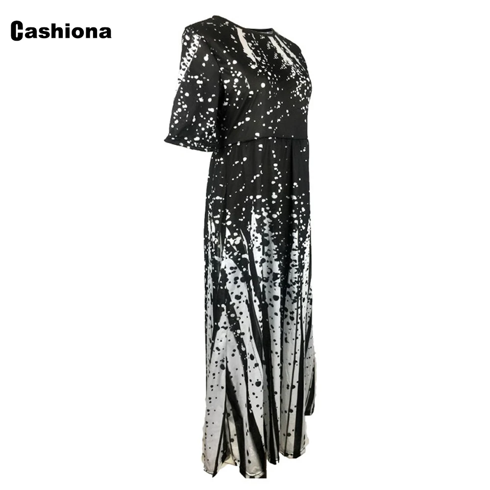 

Plus size 5xl Vintage 2021 Summer Long Maxi Dress Dot Print Party Dresses Women Clothing Half Sleeve Femme Vestido Robe Dress