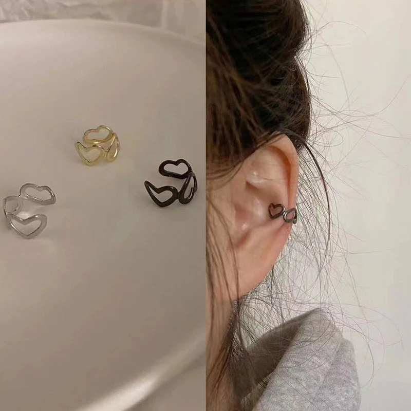 

Solid Color Loving Ear Bone Clip Temperament Individual Simplicity Ear Clip Korean Version Retro High-end Temperament Jewelry