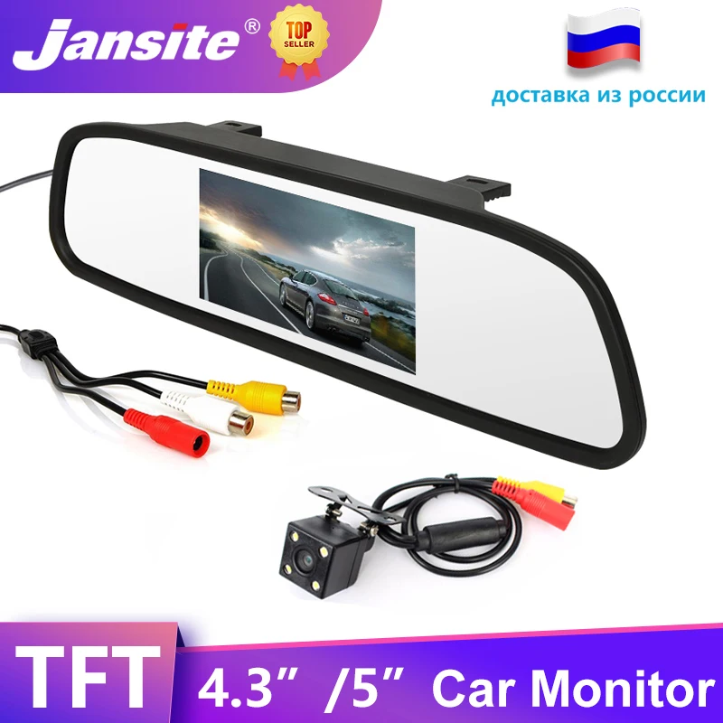 Автомобильный монитор Jansite 4 3 дюйма/5 дюймов TFT ЖК-дисплей автомобильный заднего