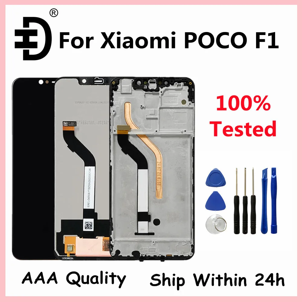 

ЖК-дисплей с рамкой для Xiaomi Pocophone F1, 6,18 дюйма, качество AAA