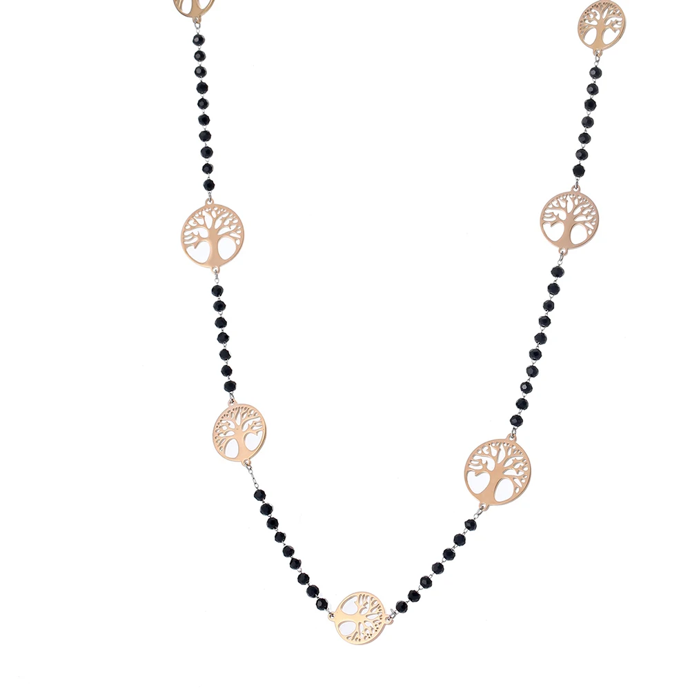 Модные ювелирные изделия простой черный кристалл заявление ожерелье женский