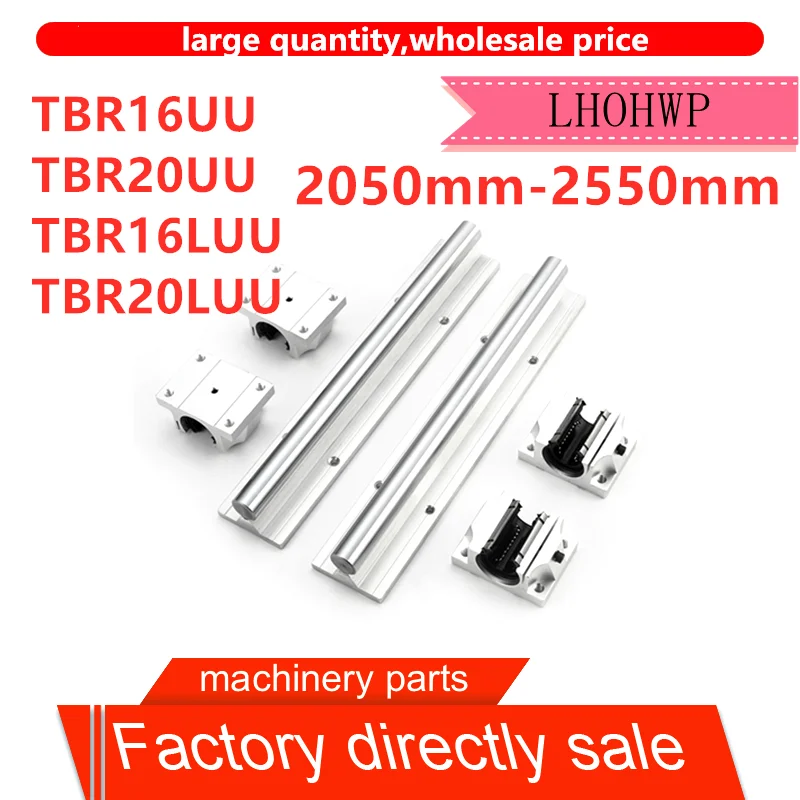 2pcsTBR1 6/20/TBR25/TBR30 2050mm 2550mm + 4 шт. TBR16/20/25/30UU Линейный шарикоподшипник поддержка блока CNC