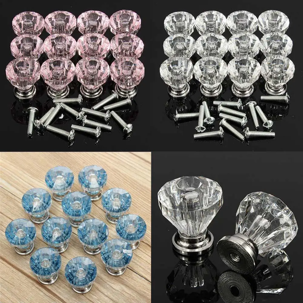 12 хрустальных стеклянных дверных ручек для шкафа выдвижная ручка ящика