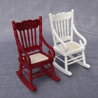 112 wooden mini dollhouse rocking chair model toy diy miniature scenery accessory for dolls house accessories decor toys new