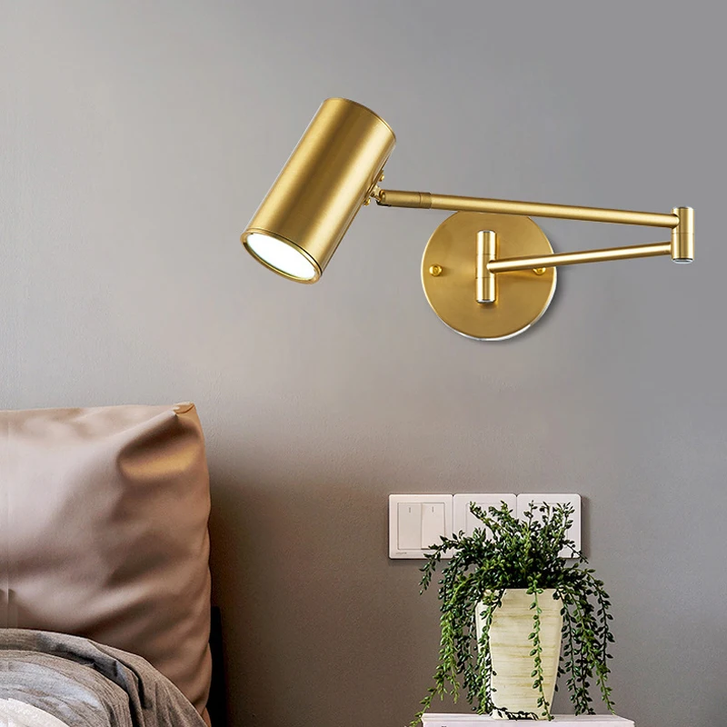 Регулируемая поворотная светодиодсветодиодный настенная лампа с длинным