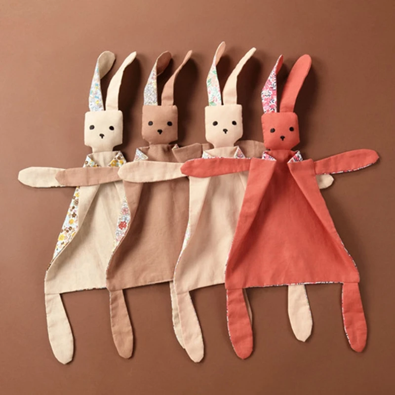 

Baby Soother Appease Towel Bib Soft Animal Rabbit Doll Teether Infants Comfort Sleeping Nursing Cuddling Blanket Toys Gifts
