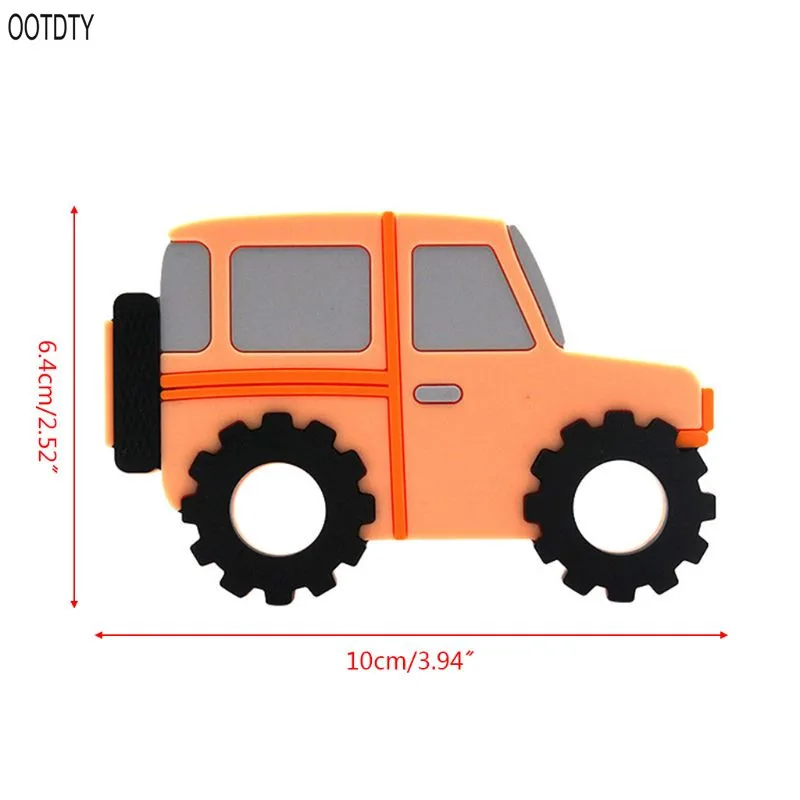 

Silicone Kids Baby Teether DIY Cartoon Car Shape Infant Newborn Teething Toy