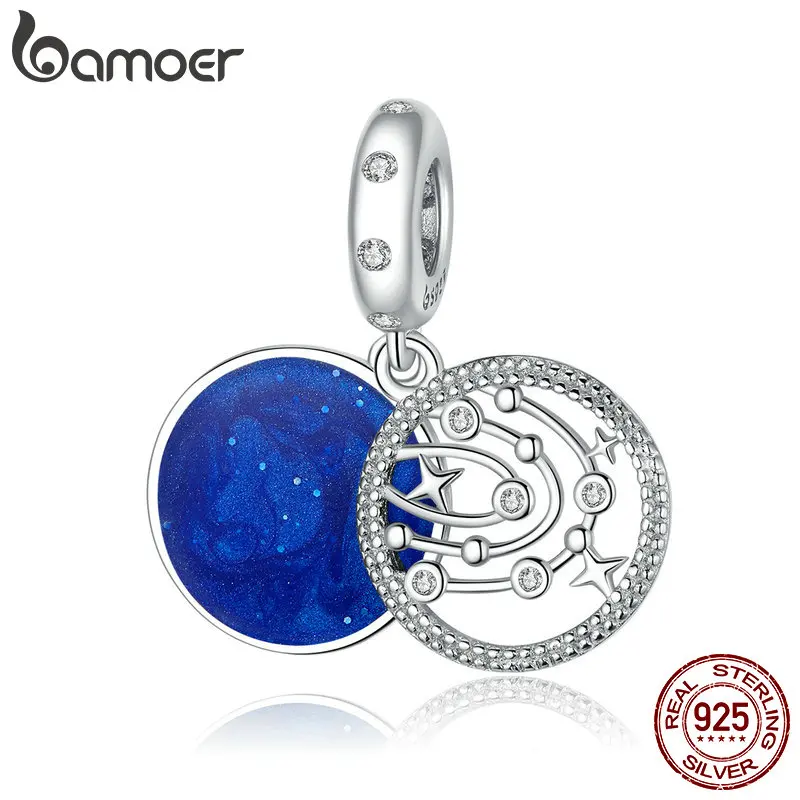 bamoer 2020 925 Sterling Silver Pendant Charm fit Original Fantasy Galaxy Bracelet Necklace DIY Fine Jewelry Accessories BSC311 |