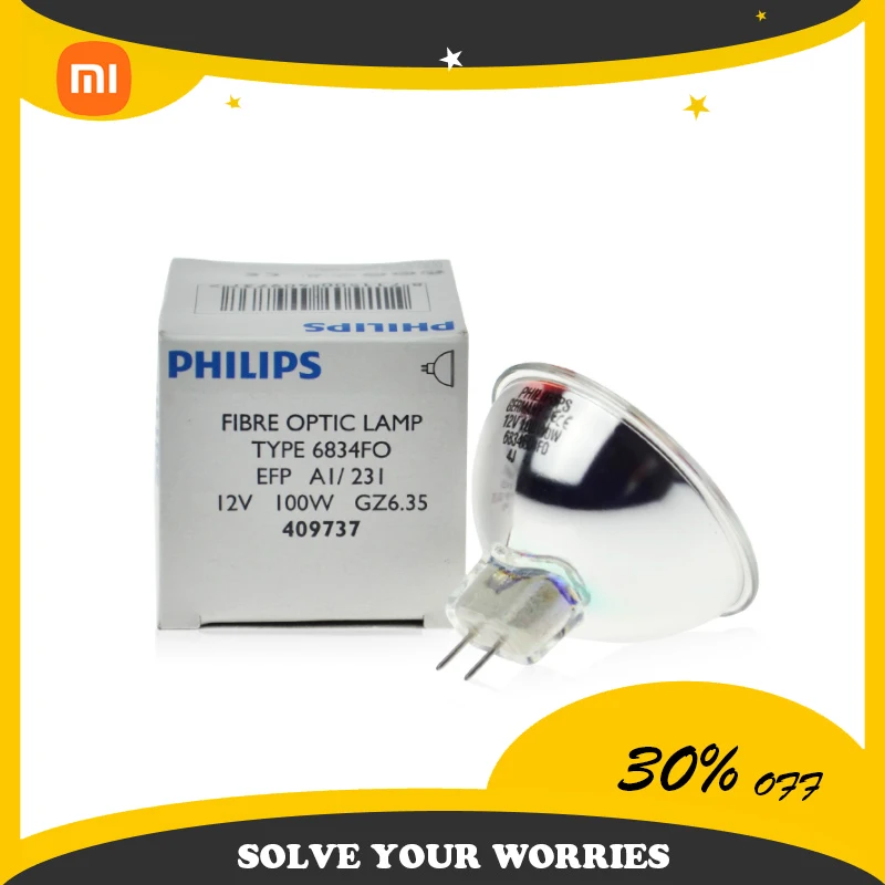 

Оптический микроскоп Xiaomi Philips 6834FO EFP 12 в 100 Вт, эндоскоп, прожектор холодного света, галогеновая лампа GZ6.35, чашка с лампой
