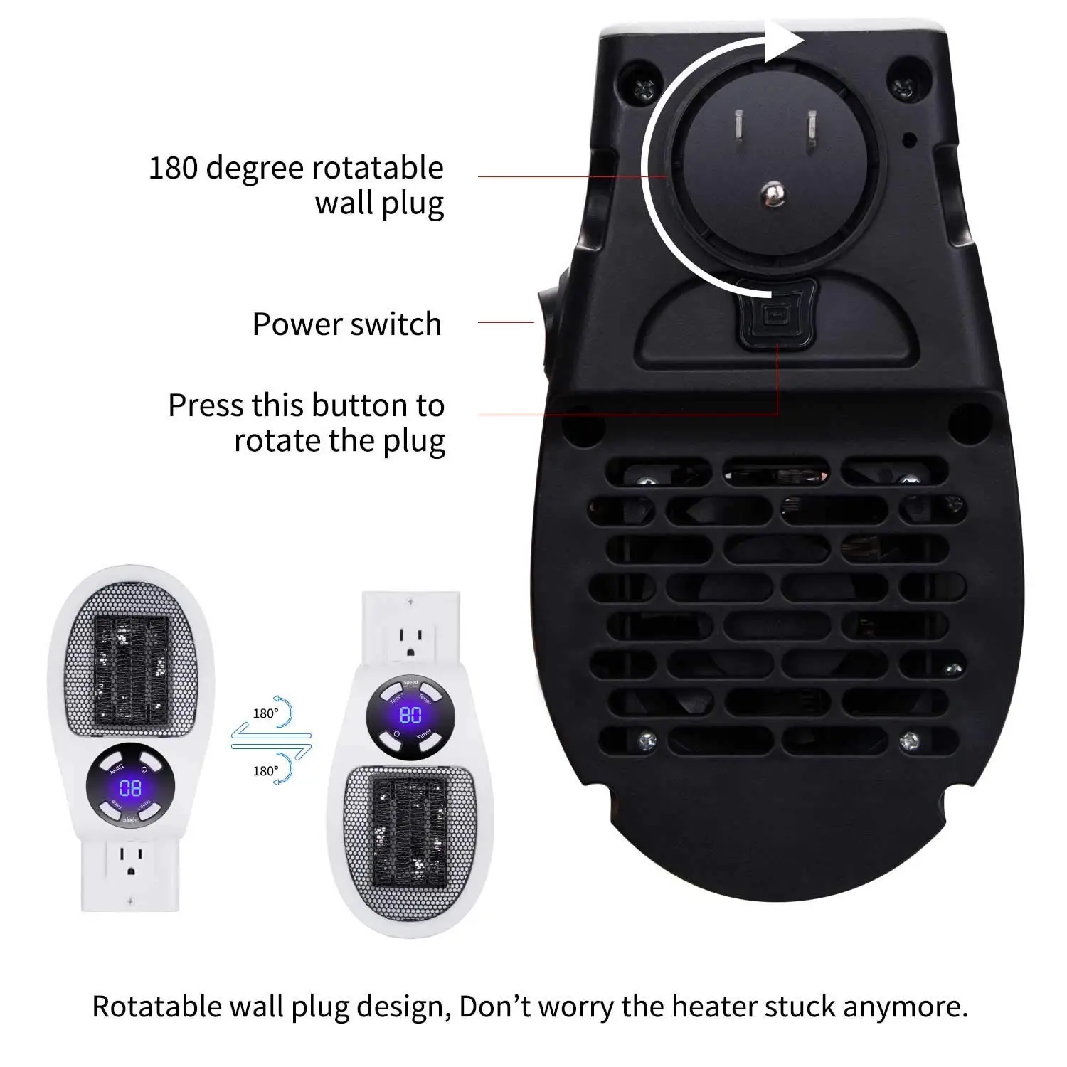 

220V Electric HeaterHeater Desktop Household Wall Handy Heating Stove Radiator Warmer Machine Space Heater for Winter
