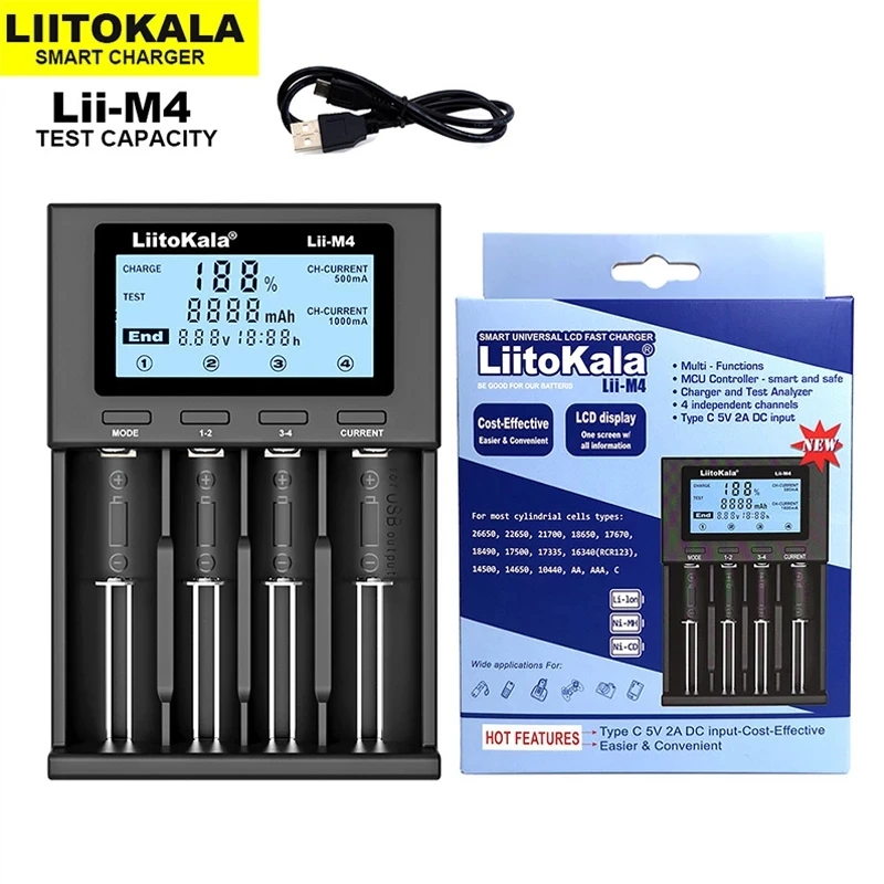 liitokala lii pd4 402 pd2 m4 s4 battery charger 1 2v 3 7v 3 2v aaa aa 21700 nimh li ion battery smart charger free global shipping