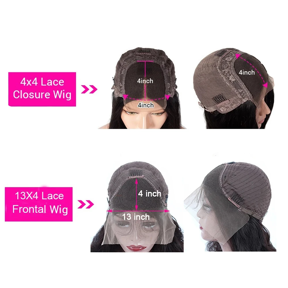 

4X4 Straight Lace Front Closure Wigs For Women 13X4 Lace Frontal Wig Straight Lace Closure Wig
