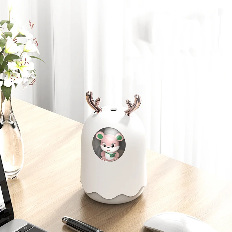 

300ml Air Humidifier USB Ultrasonic Aroma Essential Oil Diffuser Cute Pet Aromatheraphy Humidifier with Romantic Light for Home