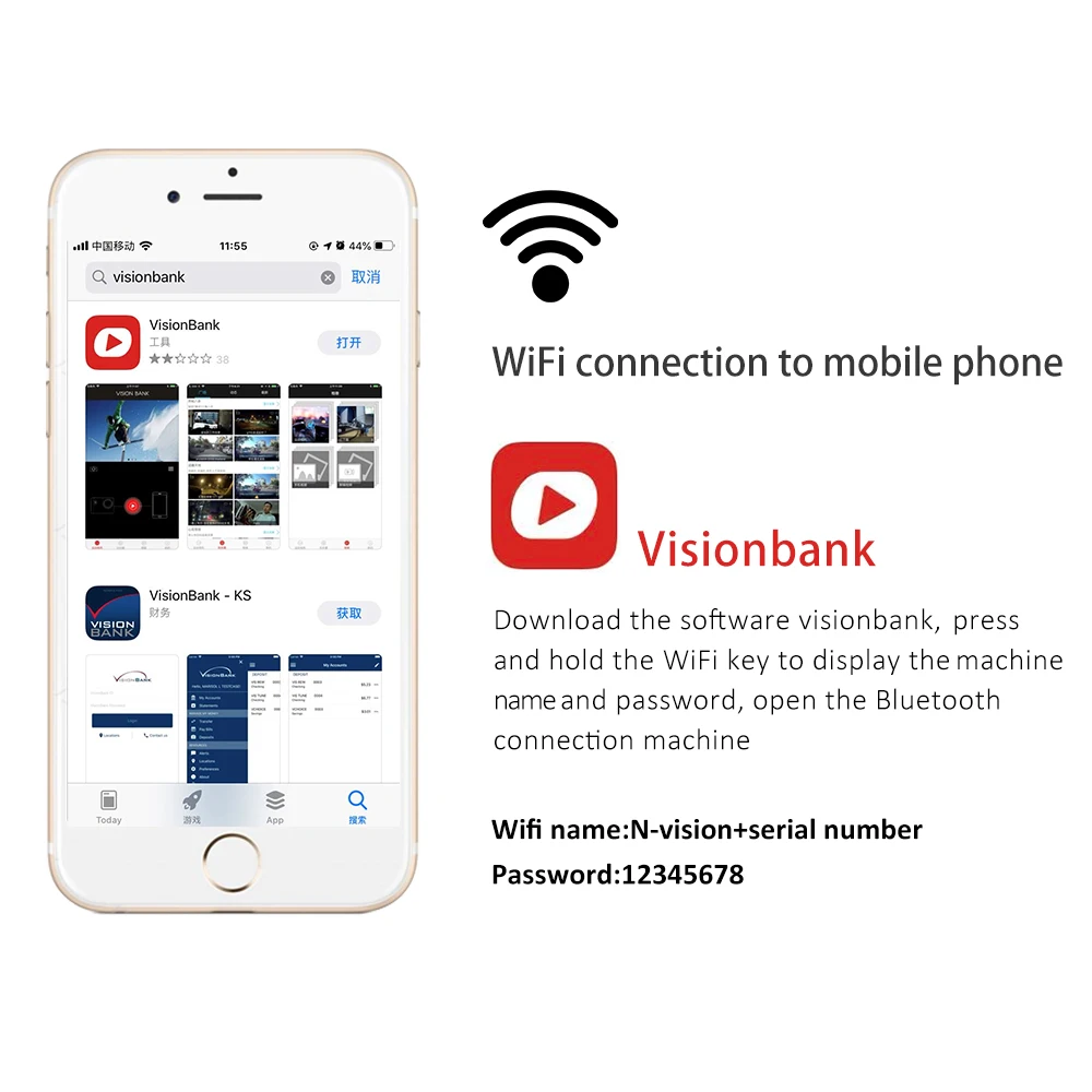 Оптическая система ночного видения Монокуляр для оптического прицела с Wifi APP 200M NV