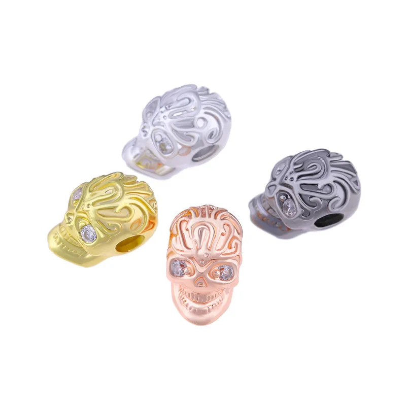 

10Pcs Punk style Skull Spacer Beads Connector For DIY Jewelry Making Handmade Natural stone Beaded Bracelet Accessories JB209